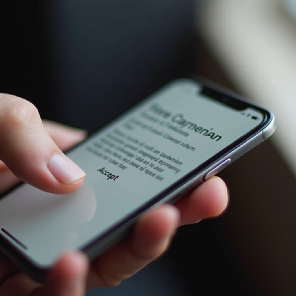iphone won't let me accept terms and conditions
