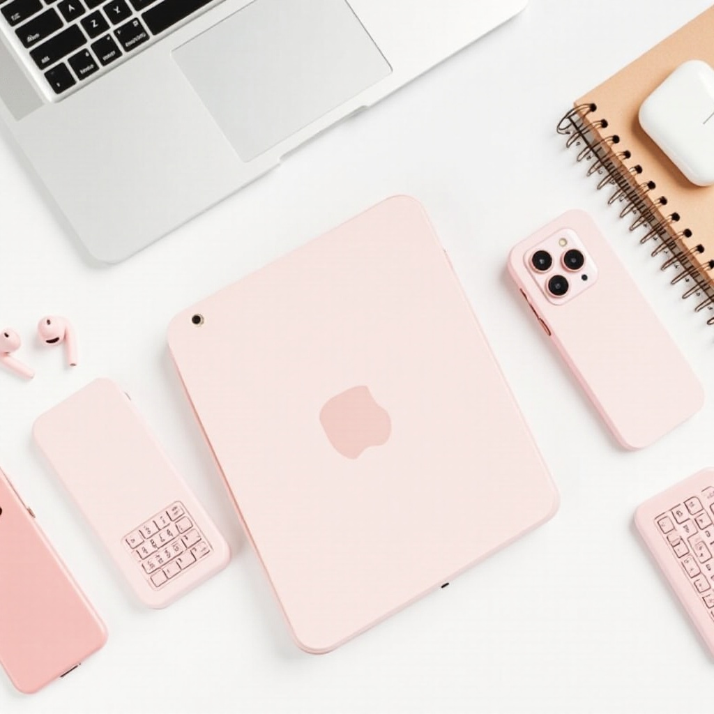 pink phone with keyboard