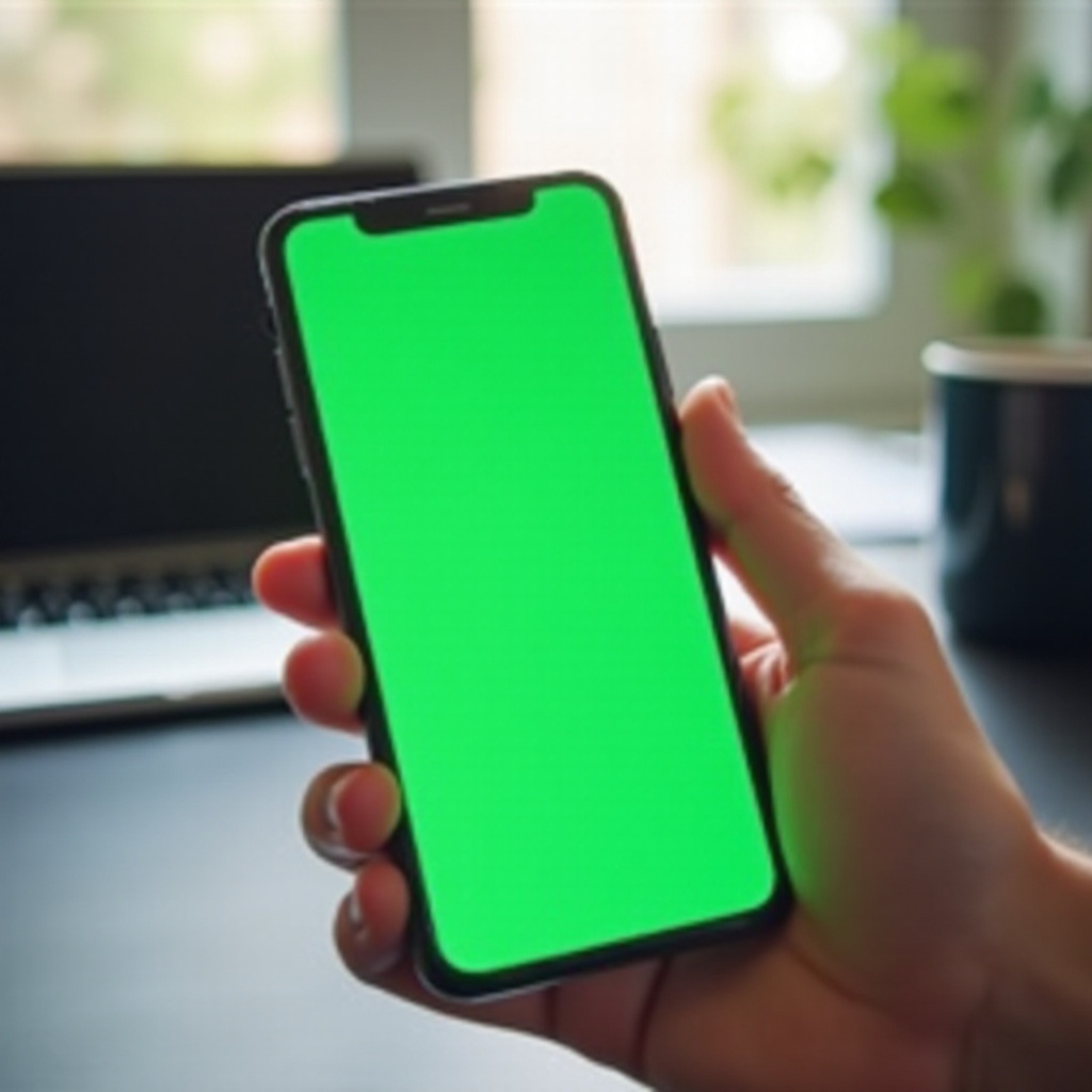 my phone screen turned green