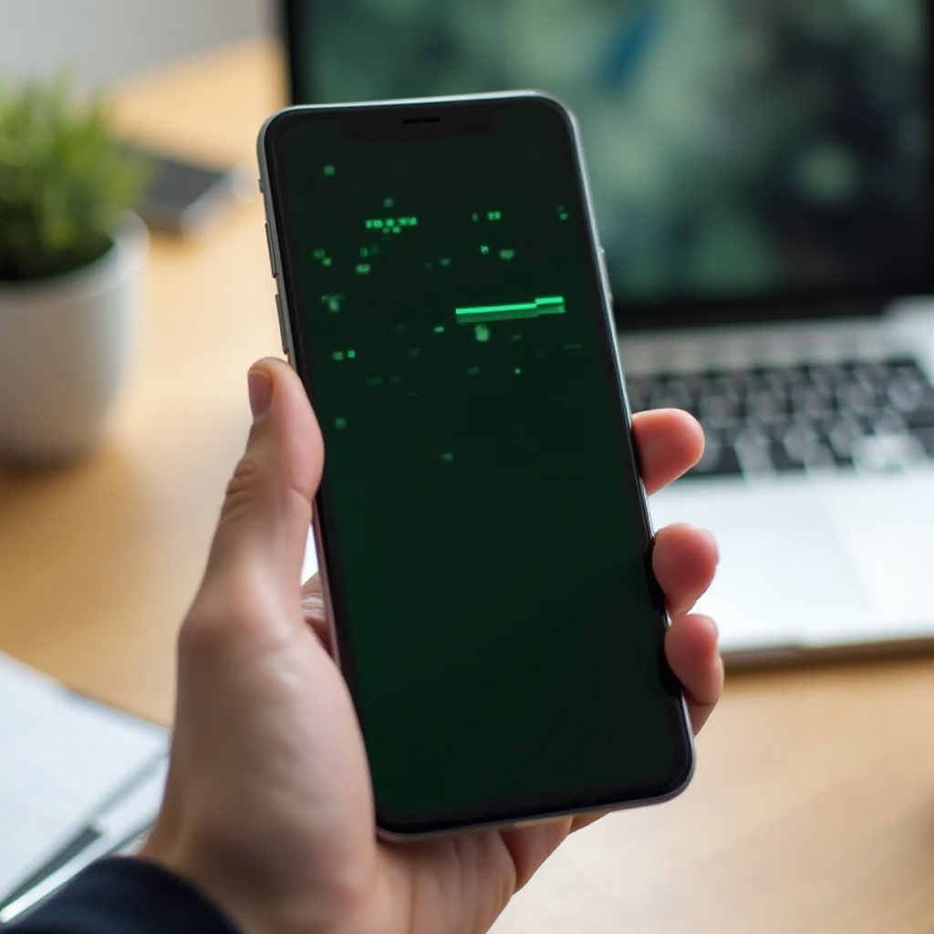 why is my phone glitching green