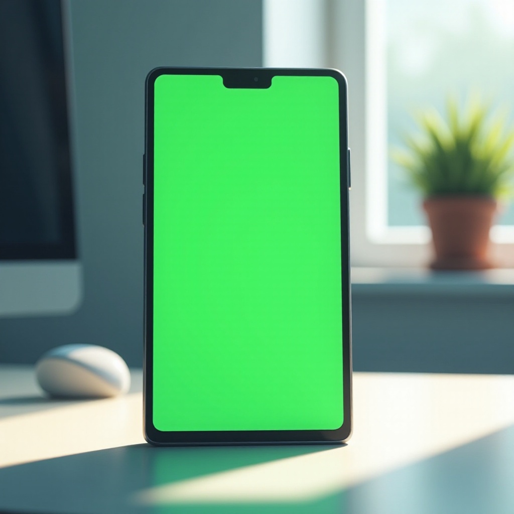 phone screen is green
