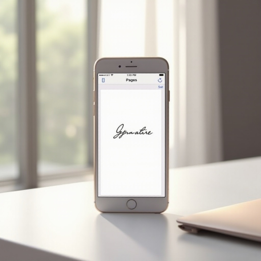 how to add signature on pages iphone