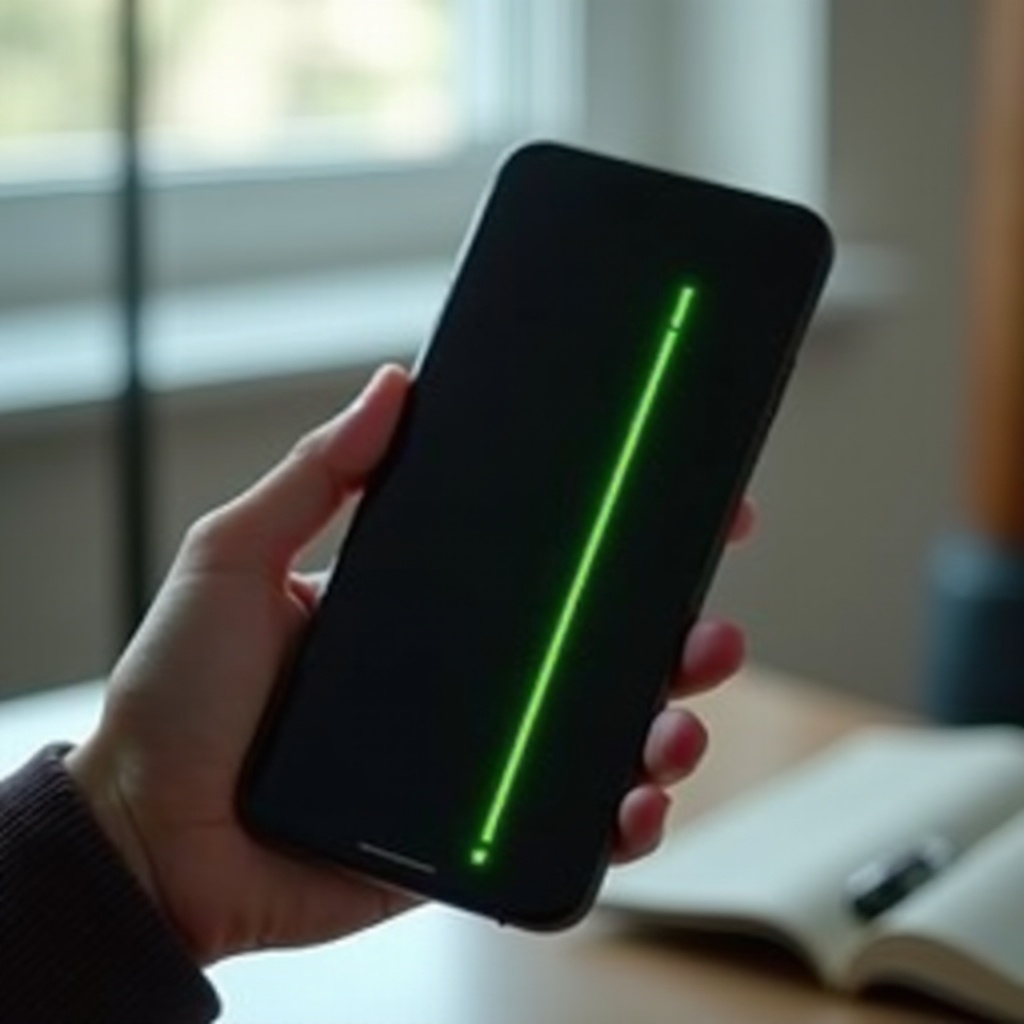 why does my phone have a green line