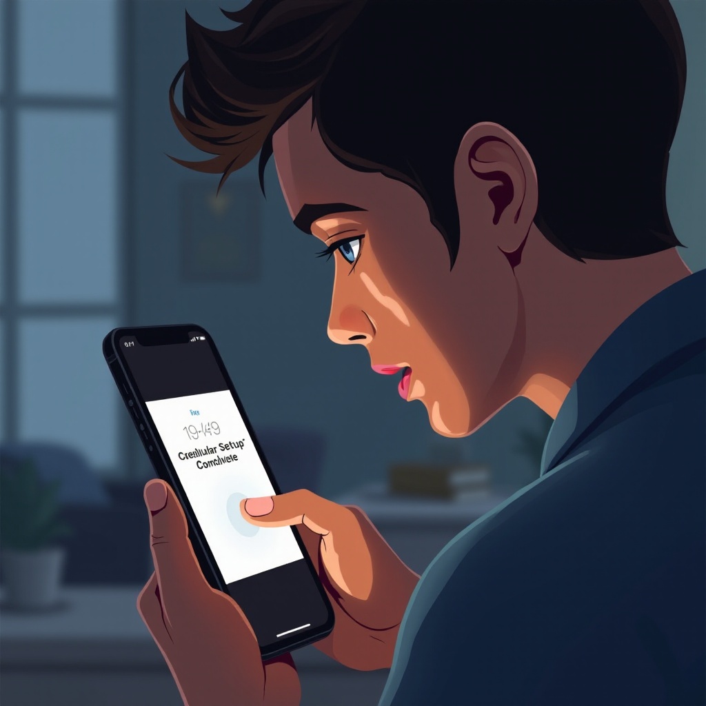 new iphone setup stuck on cellular setup complete